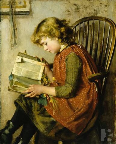 kids reading books art