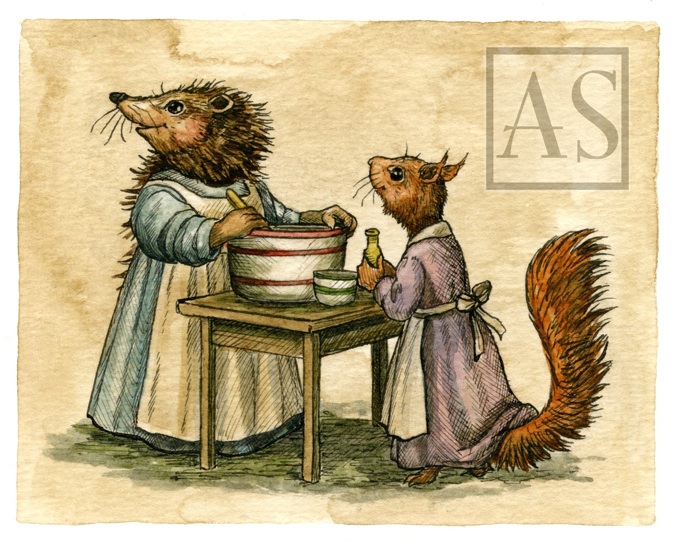 astrid sheckels book illustration animals kitchen