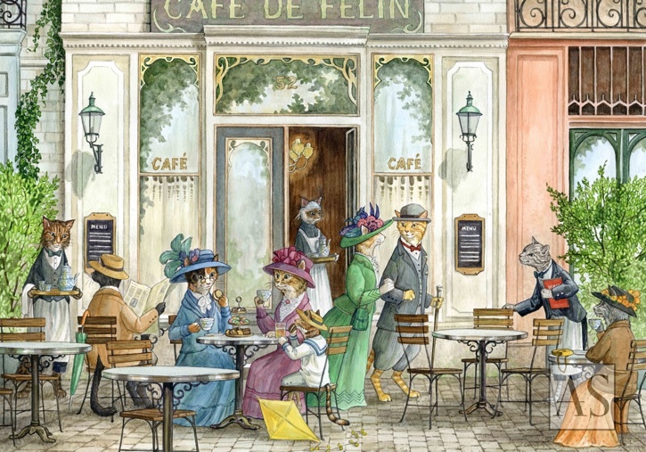 astrid sheckels book illustration cats feline cafe