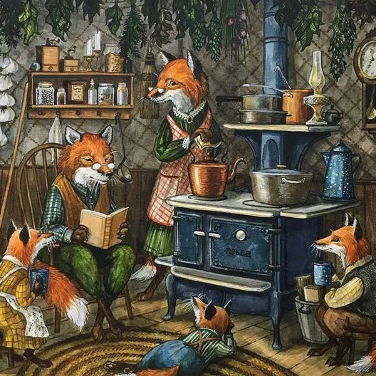 astrid sheckels book illustration foxes family