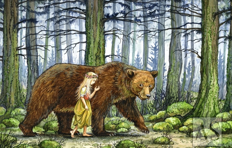 astrid sheckels book illustration girl and bear