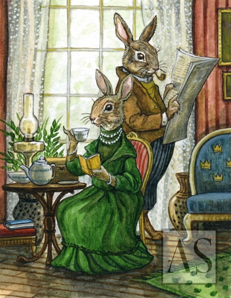 astrid sheckels book illustration lord and lady cottontail