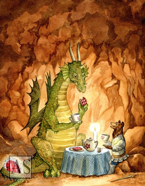 astrid sheckels book illustration tea with dragon