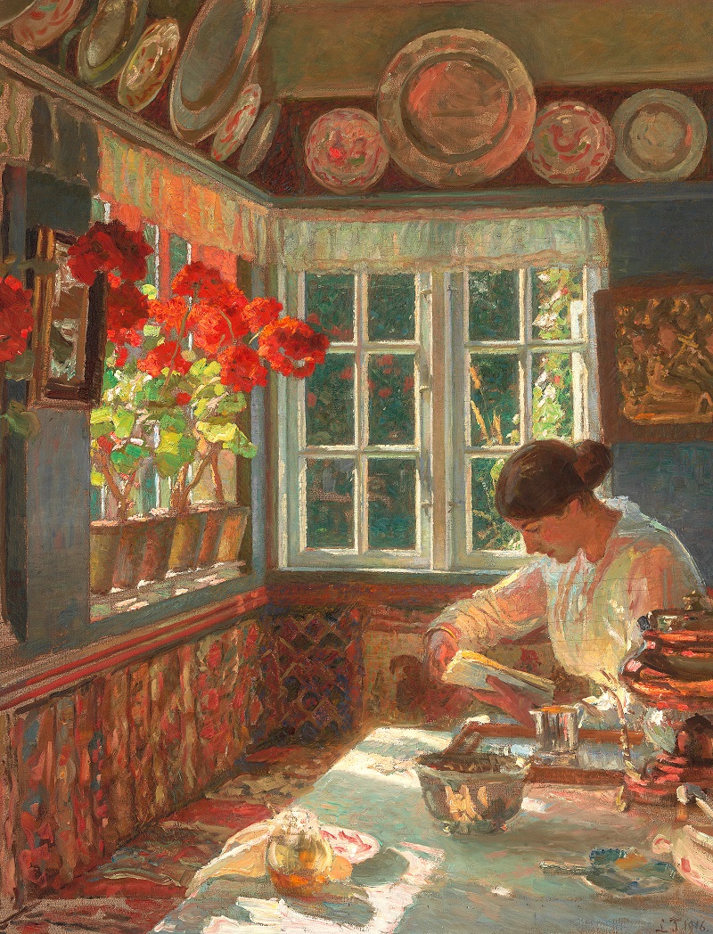 Laurits_Tuxen bookmarin bookart morning reading