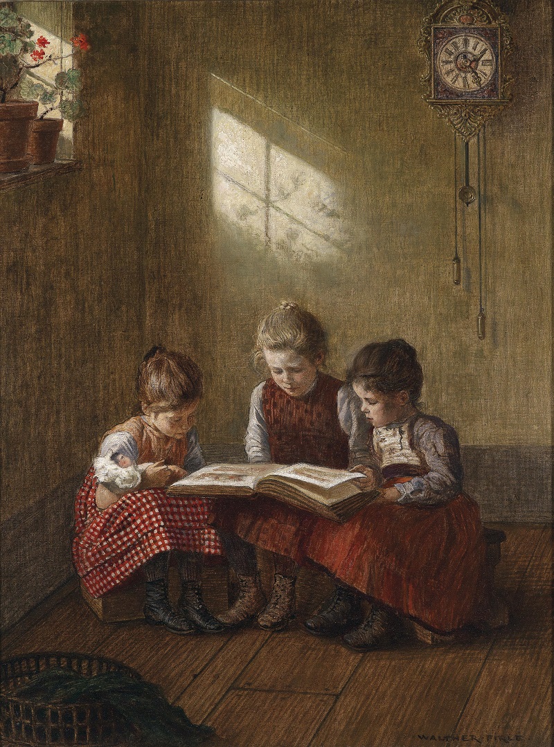 Walther_Firle bookmarin bookart reading girls