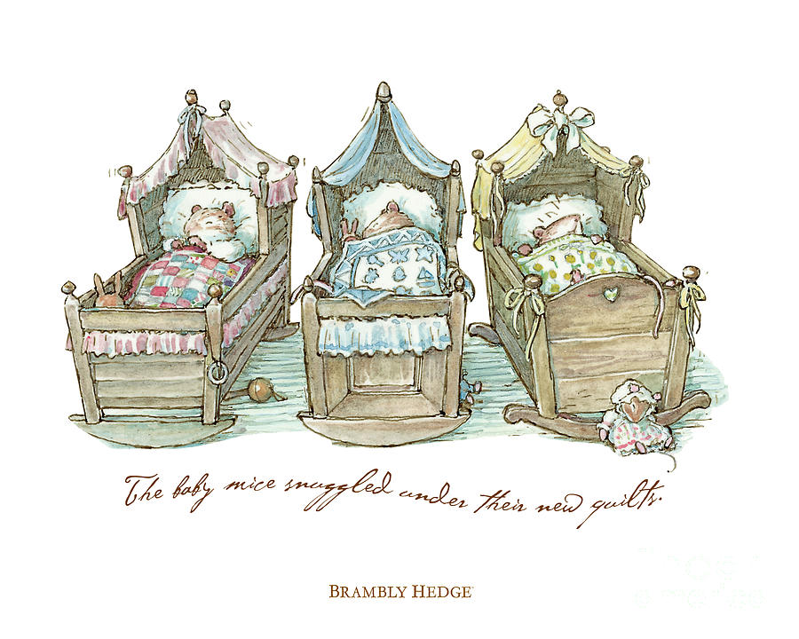 baby-mice-in-cots-brambly-hedge bookmarin illustration