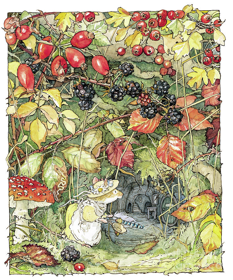primrose-at-the-entrance-to-the-tunnels-brambly-hedge bookmarin illustration