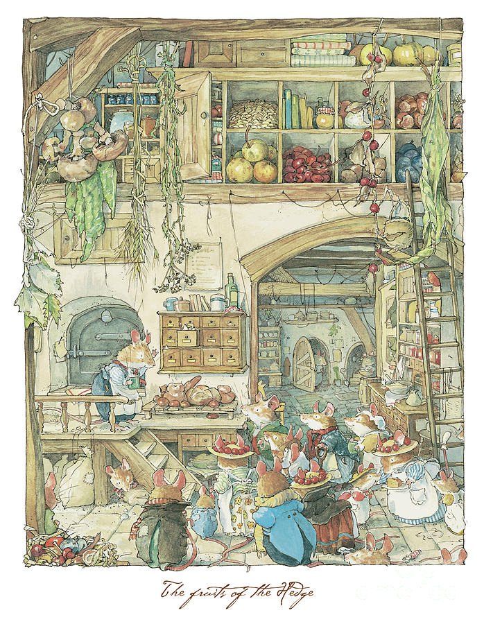 poppy-puts-on-her-wedding-dress-brambly-hedge bookmarin illustration