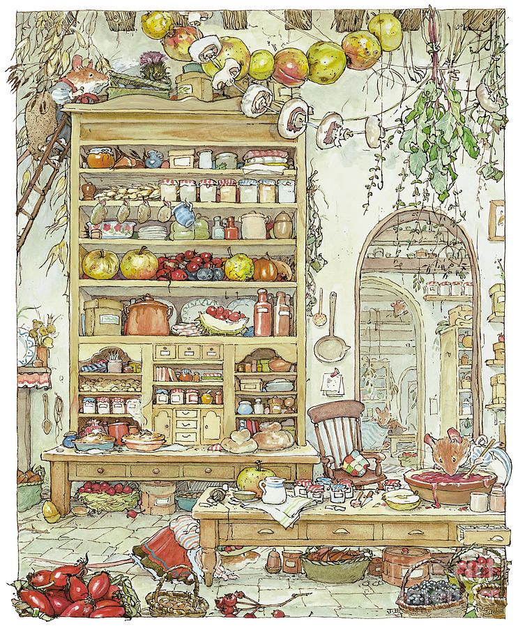 the-palace-kitchen-brambly-hedge bookmarin illustration